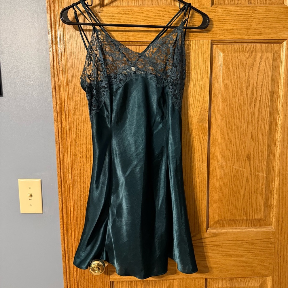 Vintage Victoria’s Secret Satin Slip Dress with Lace